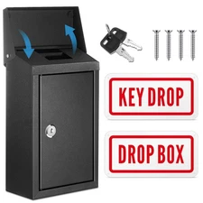 Key Lockable Box with 2 Pcs Reflective Sign 10 x 5.5 x 3 Inch Metal Locking M...
