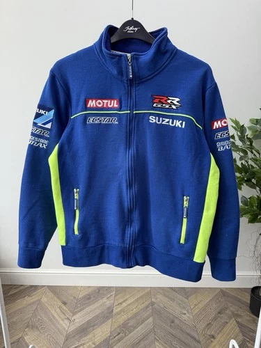 Vintage Suzuki MotoGP Team Jacket Mens Blue Full Zip Racing Motul Logo - product listing photo