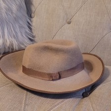 Tan Fedora with Brown Interior