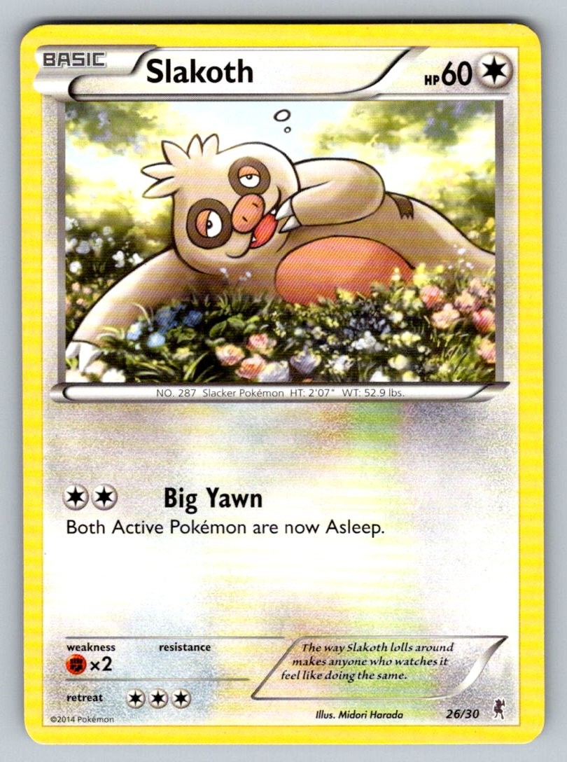 SLAKOTH (#26) 26/30 C XY TRAINER KIT: BISHARP & WIGGLYTUFF POKEMON MP