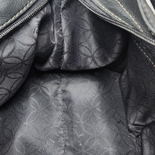 Vintage Fossil Black Leather Multi-Pocket Shoulder Bag Y2K Satchel Top Stitch, $59.85 - Photo 14