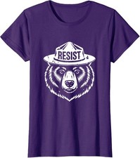 Bear Park Ranger Anti DOGE and Pro Democracy Ladies' Crewneck T-Shirt