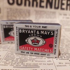 WW2 home front matchbox - "This Is Your War " Bryant and May