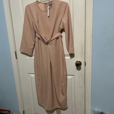 ASOS DESIGN tie wrap around midi Summer dress in light pink Size 12 Nwts