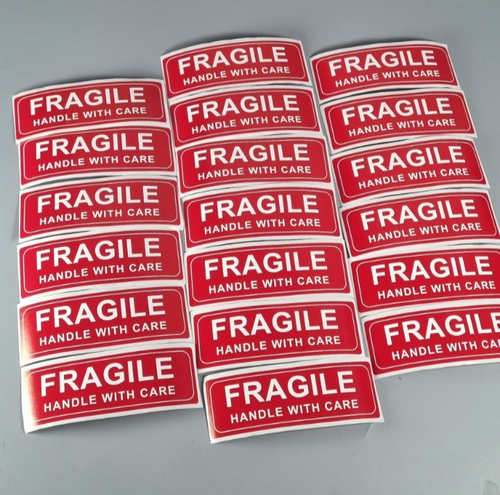 Fragile Handle With Care Stickers 70x20mm - Postage Parcel Shipping Labels - Picture 4 of 10