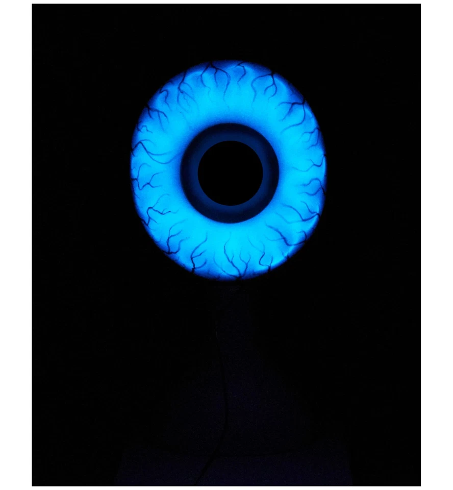 Optic Nerve Blue Alien Big Eyeball Horror Adult Mens Costume Light Up 1/2 Mask - Image 2 of 2