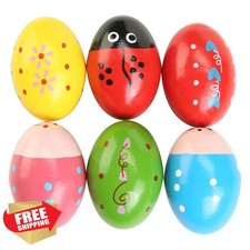 6pcs Wooden Egg Shakers Musical Percussion Instruments