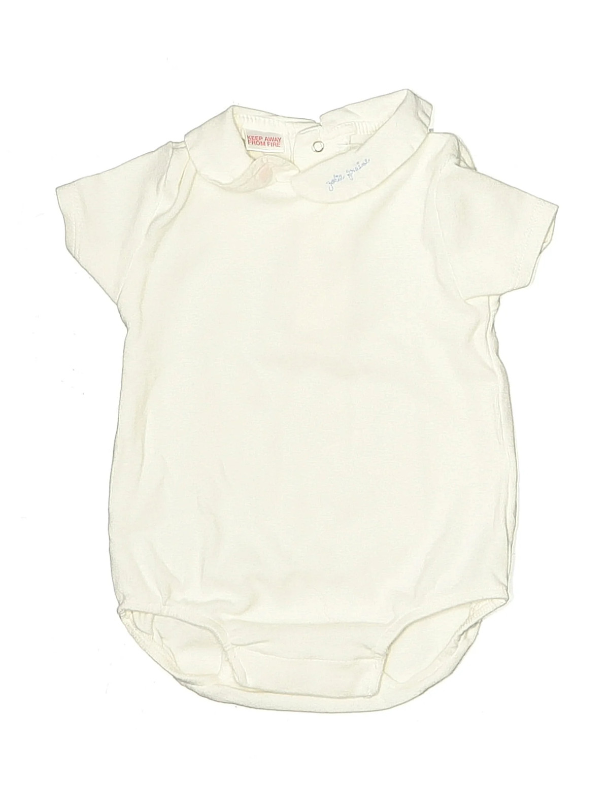 Zara Girls Ivory Short Sleeve Bodysuit 6-9 Months