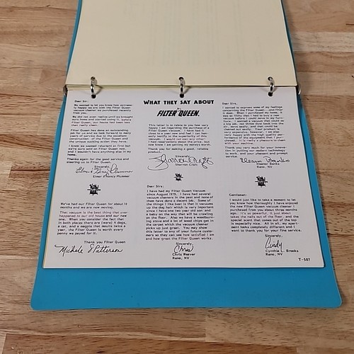 Vtg Filter Queen Vacuum Manual Advertisementa Pamphlet Binder Salesman - Picture 20 of 24