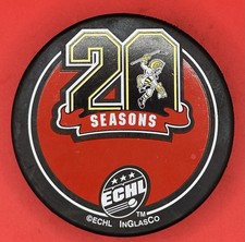 Johnstown Chiefs 20Th Anniversary Official Puck. East Coast Hockey League. ECHL