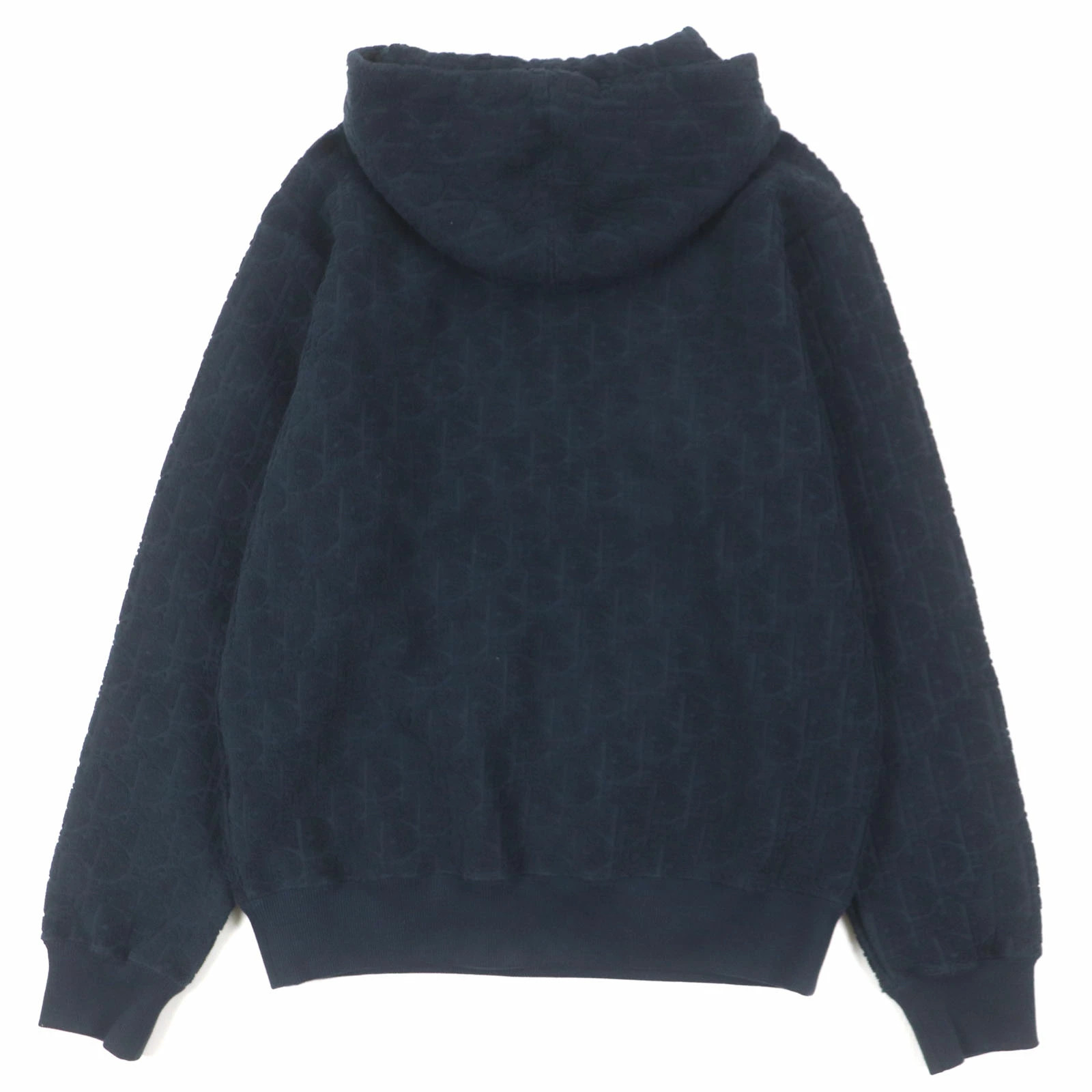 Christian Dior Men's Hoodie Cotton Oblique Pile Fabric Fleece Lining Navy XS thumbnail 3