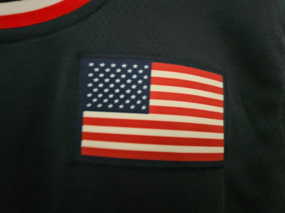 CAMISETA DE BALONCESTO MAGIC JOHNSON PERSONALIZADA MALLA EE. UU. ROJA BLANCA Y AZUL PARA HOMBRE TALLA XXL Foto 4 de 4