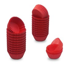 Red Mini Cupcake Liners Natural Greaseproof Paper Muffin Baking Cups, 500-Count