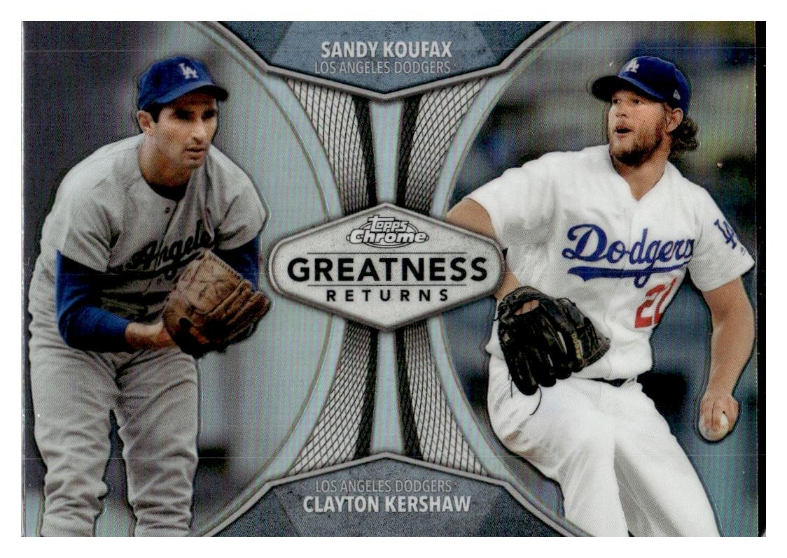 2019 Topps Chrome #GRE-15 Sandy Koufax / Clayton Kershaw Greatness Returns