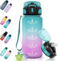 Trinkflasche, 500Ml Bpa-Frei, Trinkflasche Mit Strohhalm, Auslaufsicher,