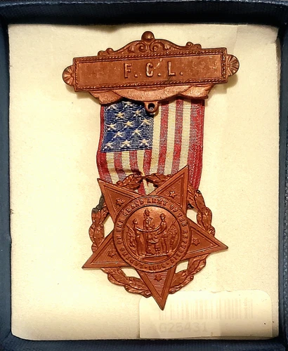 Patriotic GAR Grand Army Of The Republic FCL Badge 1886
