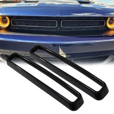 Black Front Grill Mesh Grille Inserts Trim Cover For Dodge Challenger 2015-up