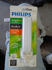 Philips Energy Saver Replacement CFL 13w PL-C Soft White 2700K Light Bulb NEW