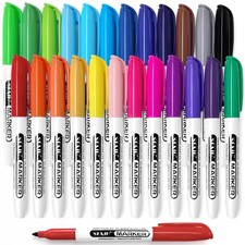 SFAIH 24 Colors Permanent Markers - Assorted 1 Count Pack of 24 , 24 colors