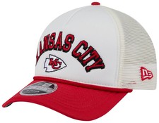 NEW Kansas City KC Chiefs New Era 9Forty M-Crown Cream Snapback Trucker Cap Hat
