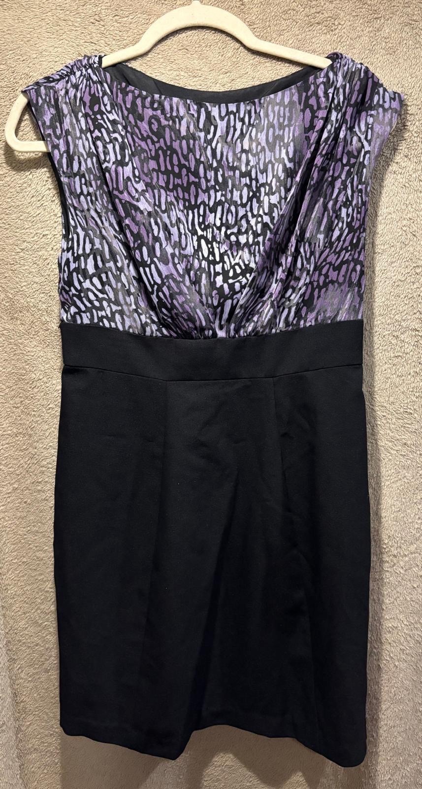 Liz Claiborne Women's Dress Sleeveless Mid Length Cocktail Size 6P Purple Black