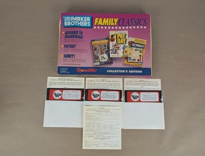 Vintage 1990 Parker Brothers Family Classics IBM PC XT AT Game Tek 5.25'' Disk