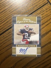 #47/50 Auto Gold Marshawn Lynch Signs Of The Future RC 2007 Bowman Rookie Bills