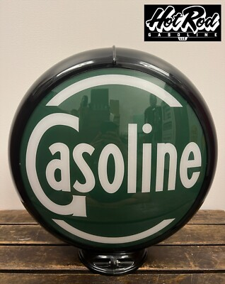 #ad #ad GREEN GASOLINE Reproduction 13.5quot; Gas Pump Globe Black Body $175.00