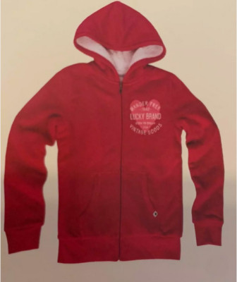 Lucky Brand Youth Girls Sherpa Hooded Jacket(BARBERRY PINK L 14/16)NWT
