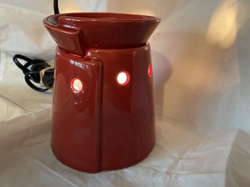 Scentsy Tribeca Mid Size Red Warmer with Bulb Retired / Discontinued No Box - Picture 12 of 13