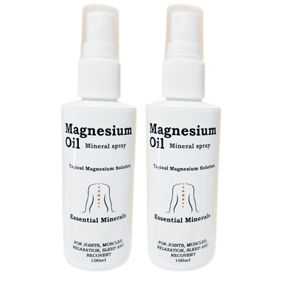 2 X 100ML ZECHSTEIN MAGNESIUMÖL LÖSUNG *HERGESTELLT IN GROSSBRITANNIEN VON ÄTHERISCHEN MINERALIEN