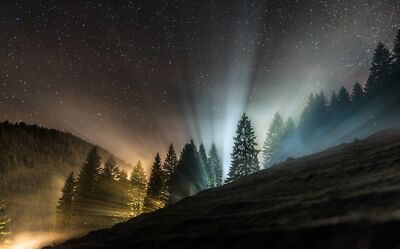 Anime Alps Forest Sky Stars Switzerland  Gaming Mat Desk 10157