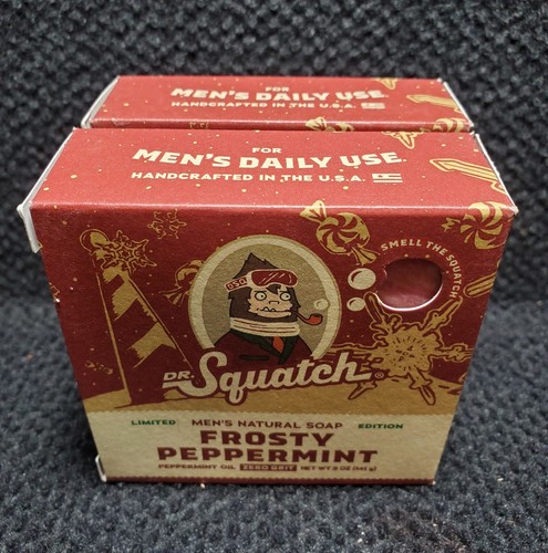 (2 Barras) Dr. Squatch MENTA ESCARCHADA Edición Limitada. Jabón natural de Navidad | 5 oz - Imagen 5 de 12