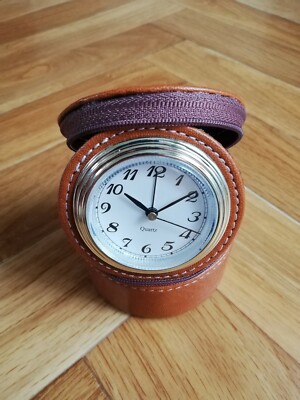 Montre Quartz Cuir Marron Clair - Chiffres Arabes - Avec Boîte De Rangement - Neuf Avec étiquettes