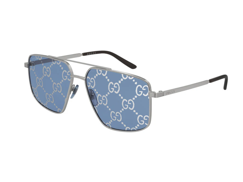 Gucci Sunglasses GG0941S 004 Silver blue Man