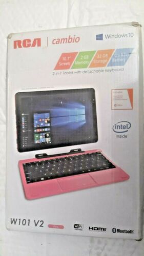 RCA w101v2 cambio tablet keyword 32gb 2gb quad core Wi-Fi tablet wondows 10 pink - Picture 1 of 12