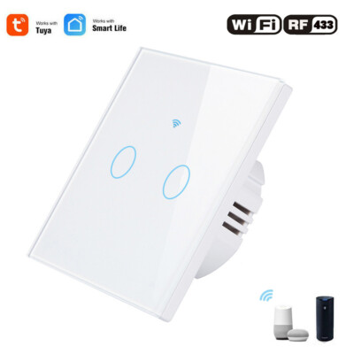EU Panel 1/2/3 Gang WiFi Touch Light Switch TUYA/Smart life APP for Alexa Google