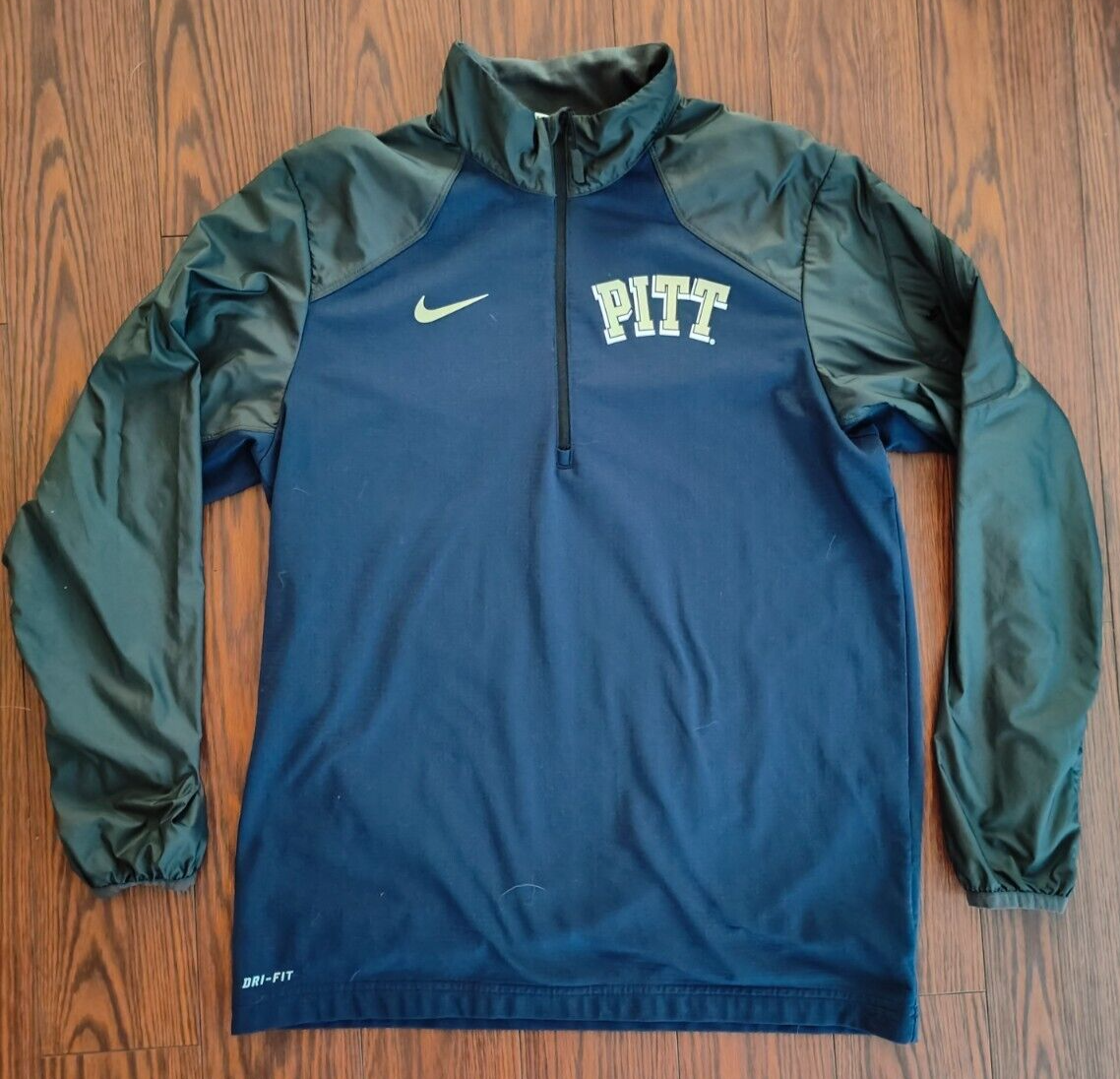 Pitt Panthers NCAA Nike Dri FIt Team Issue Half Zip Sweatshirt Mens M