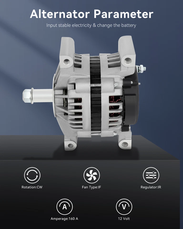 Novo alternador 12V 400-12286 compatível com 2004-2008 Ford F650 e Ford F750 L6 7.2L - Imagem 2 de 4