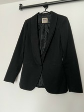 Object Shawl Collar Black Occasion Blaser Jacket Lined Fitted Waist Woman Size34
