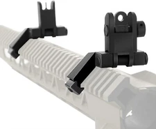 45 Degree Offset Flip Up Sight Rapid Transition Backup Front & Rear Metal Sight