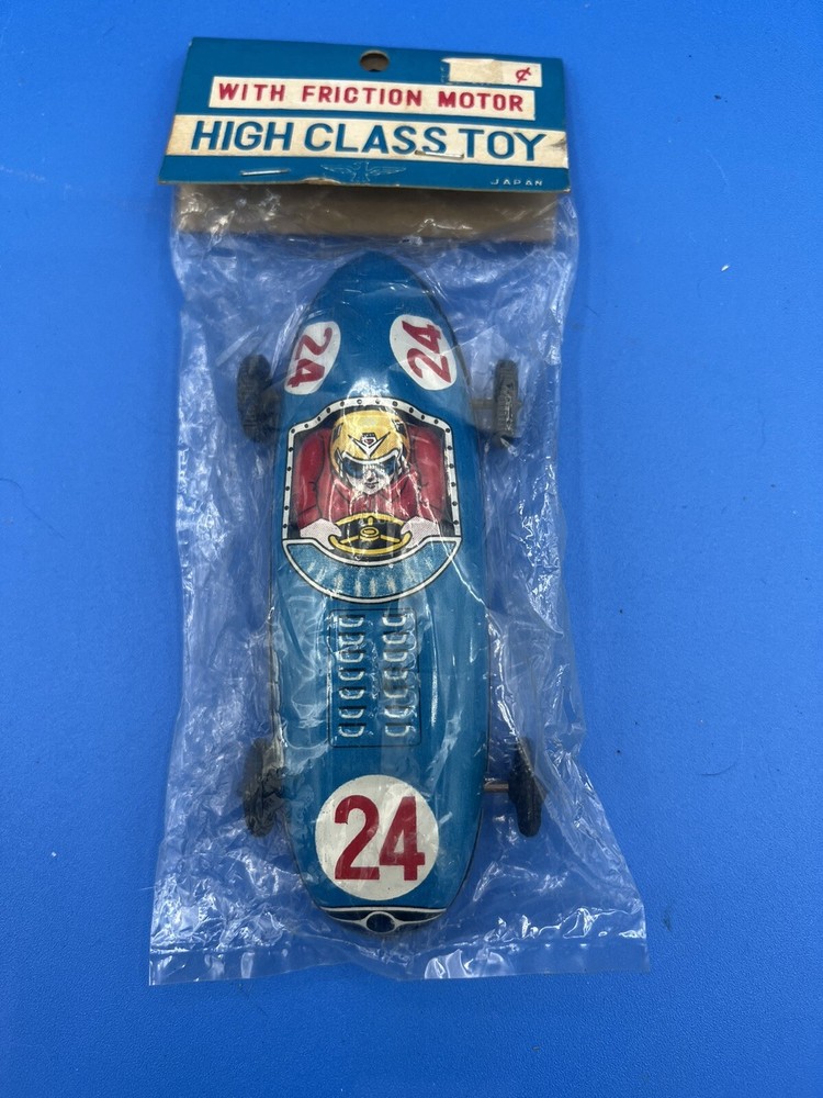 VINTAGE JAPAN FRICTION TIN RACE CAR HIGH CLASS TOY NEW