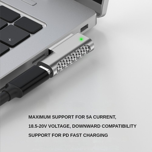 PD100W Power Adapter Type-C To Magnetic 2 PD Chip Adapter Zinc Alloy New - Afbeelding 6 van 6