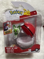 Pokemon Clip N' Go SPRIGATITO & POKE BALL *NEW* 2024 Battle Ready