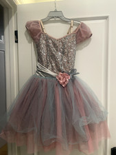 Curtain Call Costumes Pink, Silver, Blue Floral Tutu Girl's XL