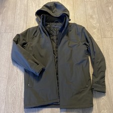 WEATHERPROOF mens charcoal brown lined jacket hooded parka M WARM DRY