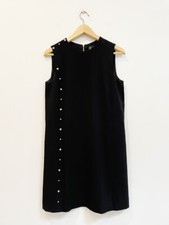 Designer Versace Size 10 42 IT Authentic Black Shift Stunning Women's Dress