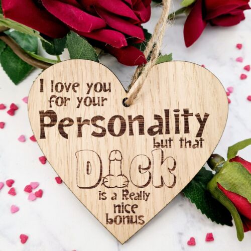 Funny Valentines Gift For Boyfriend Rude Gifts For Him Novelty Wooden Heart  Gift | eBay