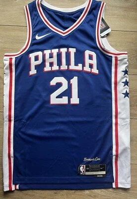 New NIKE PHILADELPHIA 76ERS SWINGMAN JERSEY Icon EMBIID Men Size M DN2018-401 - Photo 1/4