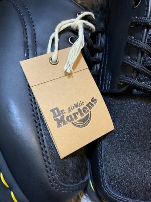 Dr. Martens 5 Eye Bex Squared PNY Hair Shoes Black Lucido Women's